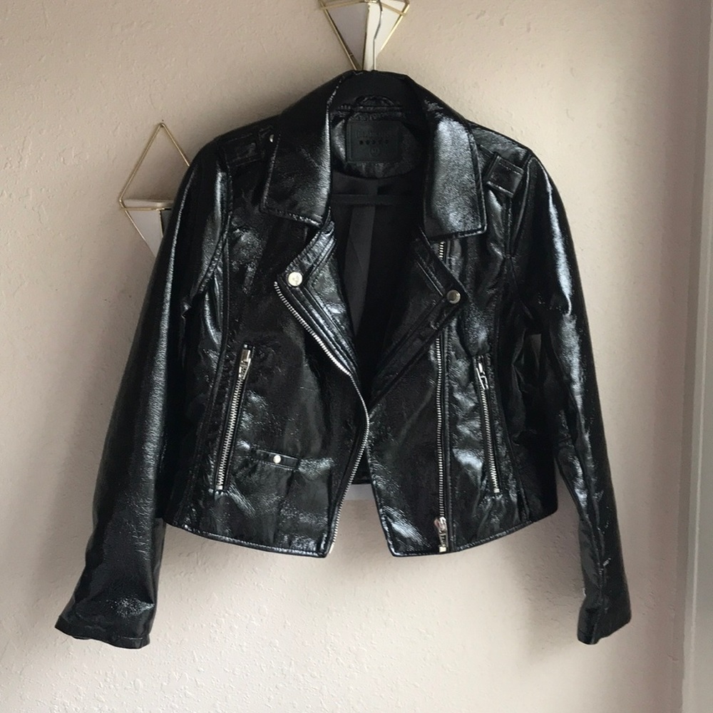 BLANK NYC Patent Leather biker jacket